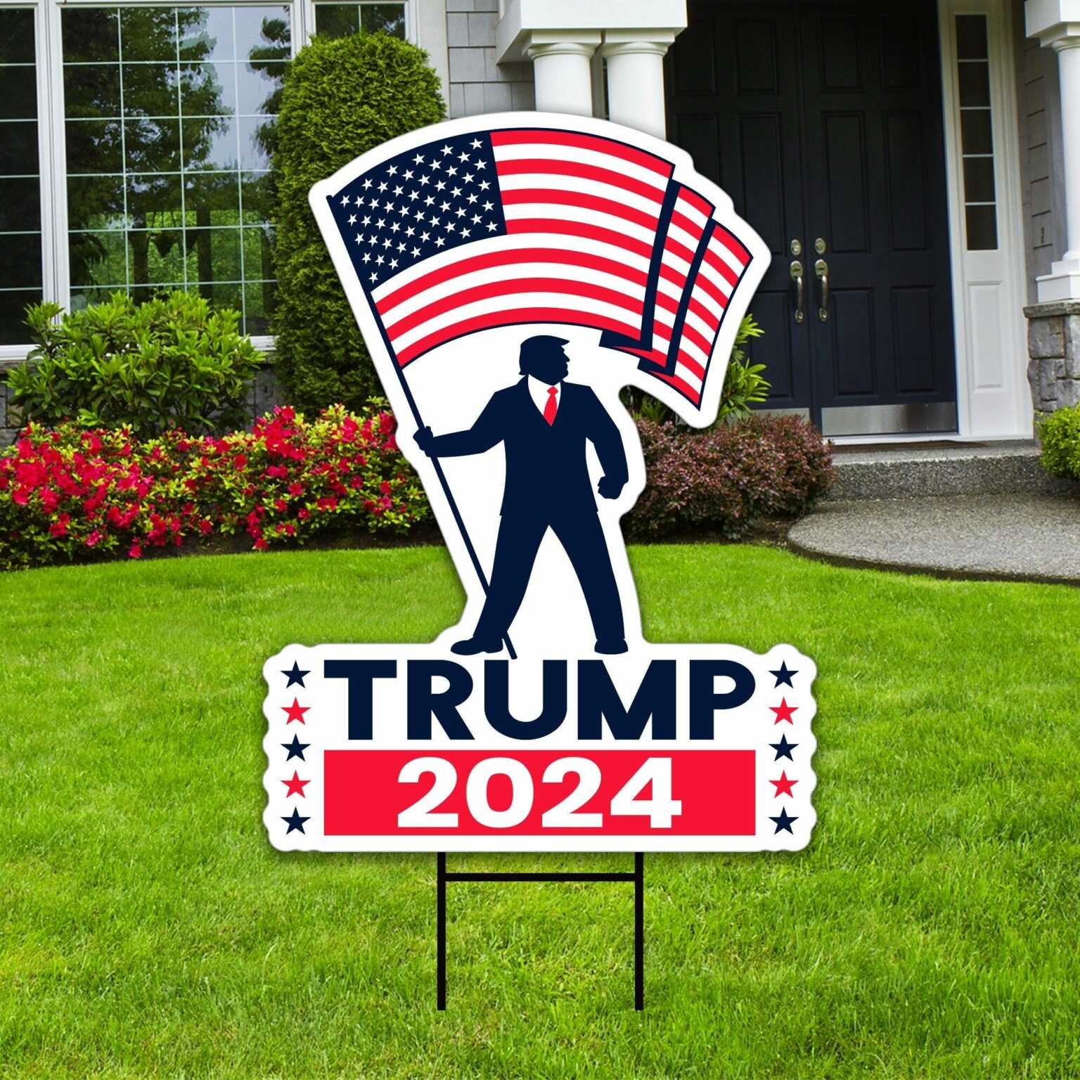 Trump Yard Sign Coroplast American Flag Donald Trump For