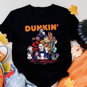 Dunkin Halloween Horror Movie Characters Killers T-Shirt