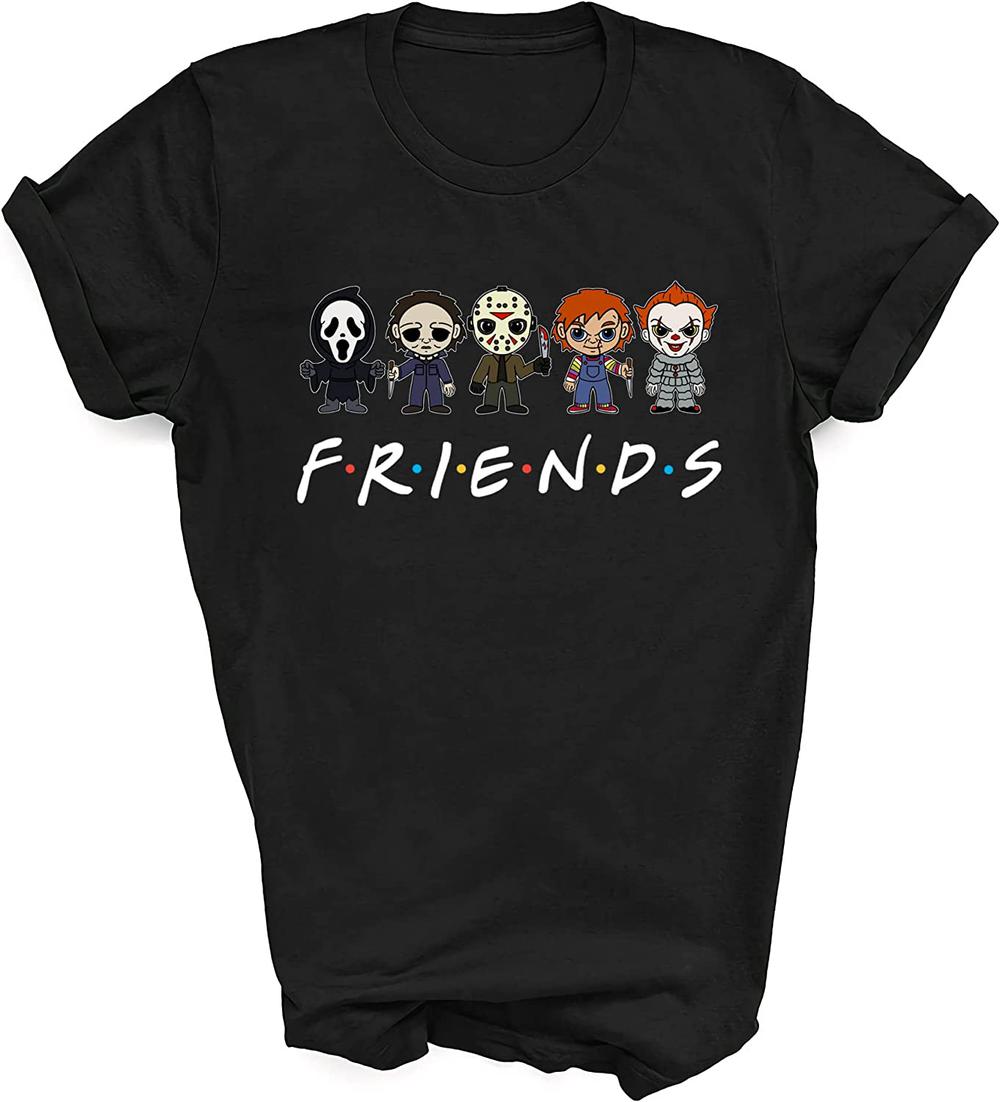 Friends T-Shirt Pennywise Michael Myers Horror Halloween Movie