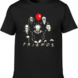 Friends T-Shirt Pennywise Michael Myers Horror Movie T-Shirt