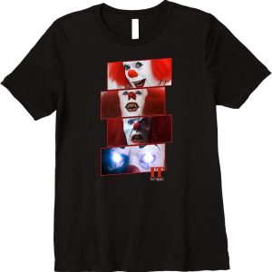 IT Pennywise T-Shirt Pennywise Scary Stacked Panels T-Shirt