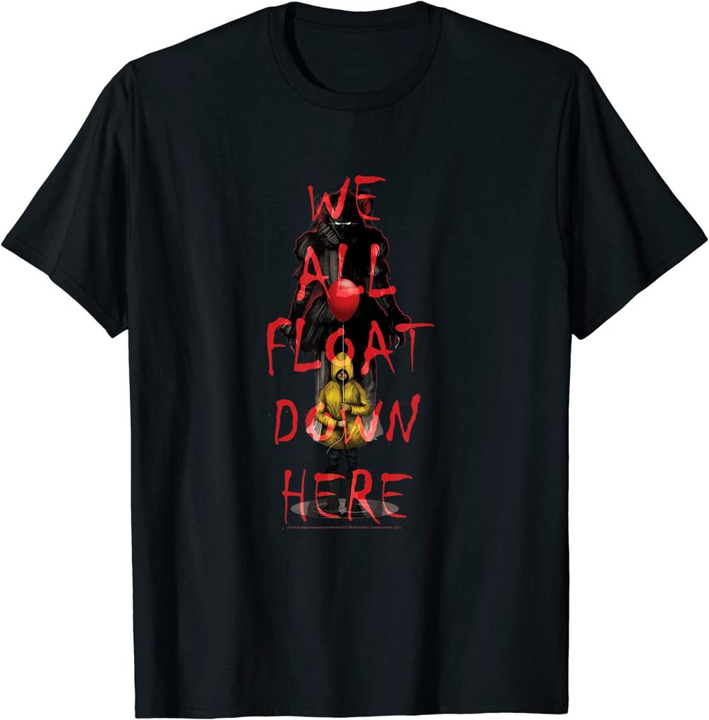 IT Pennywise We All Float Down Here Halloween Horror Movie T-Shirt