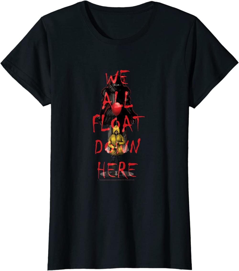 IT Pennywise We All Float Down Here Halloween Horror Movie T-Shirt