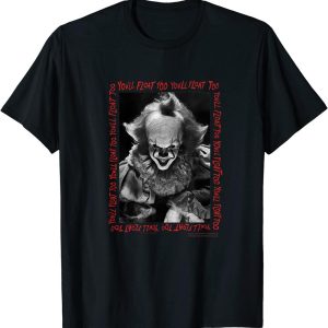 IT Pennywise Youll Float Too Frame Halloween Horror Movie T Shirt 3
