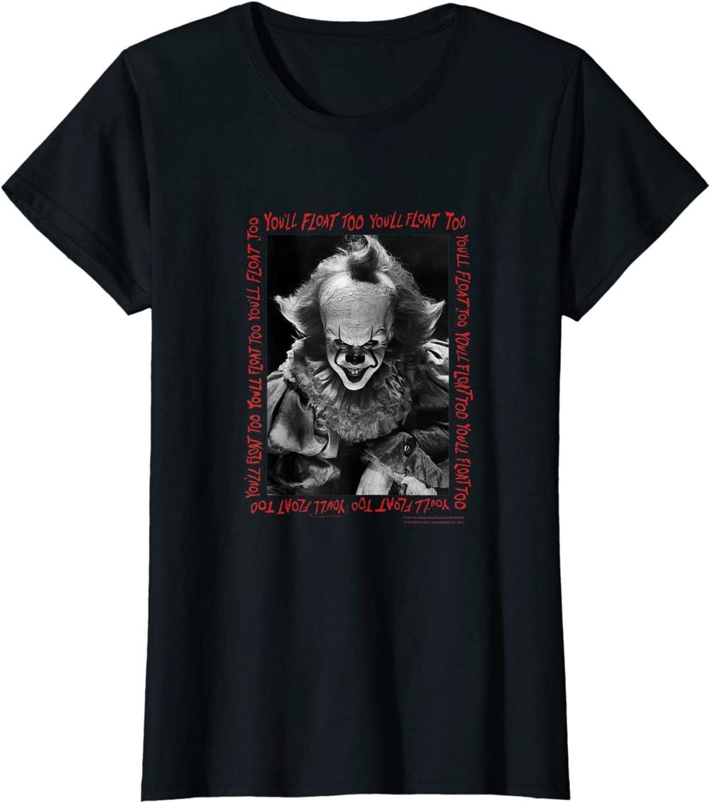 IT Pennywise You'll Float Too Frame Halloween Horror Movie T-Shirt