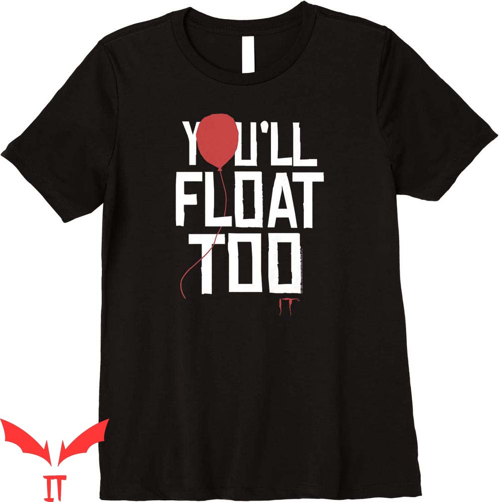 IT The Movie T-Shirt You'll Float Too Red Balloon Logo Shirt