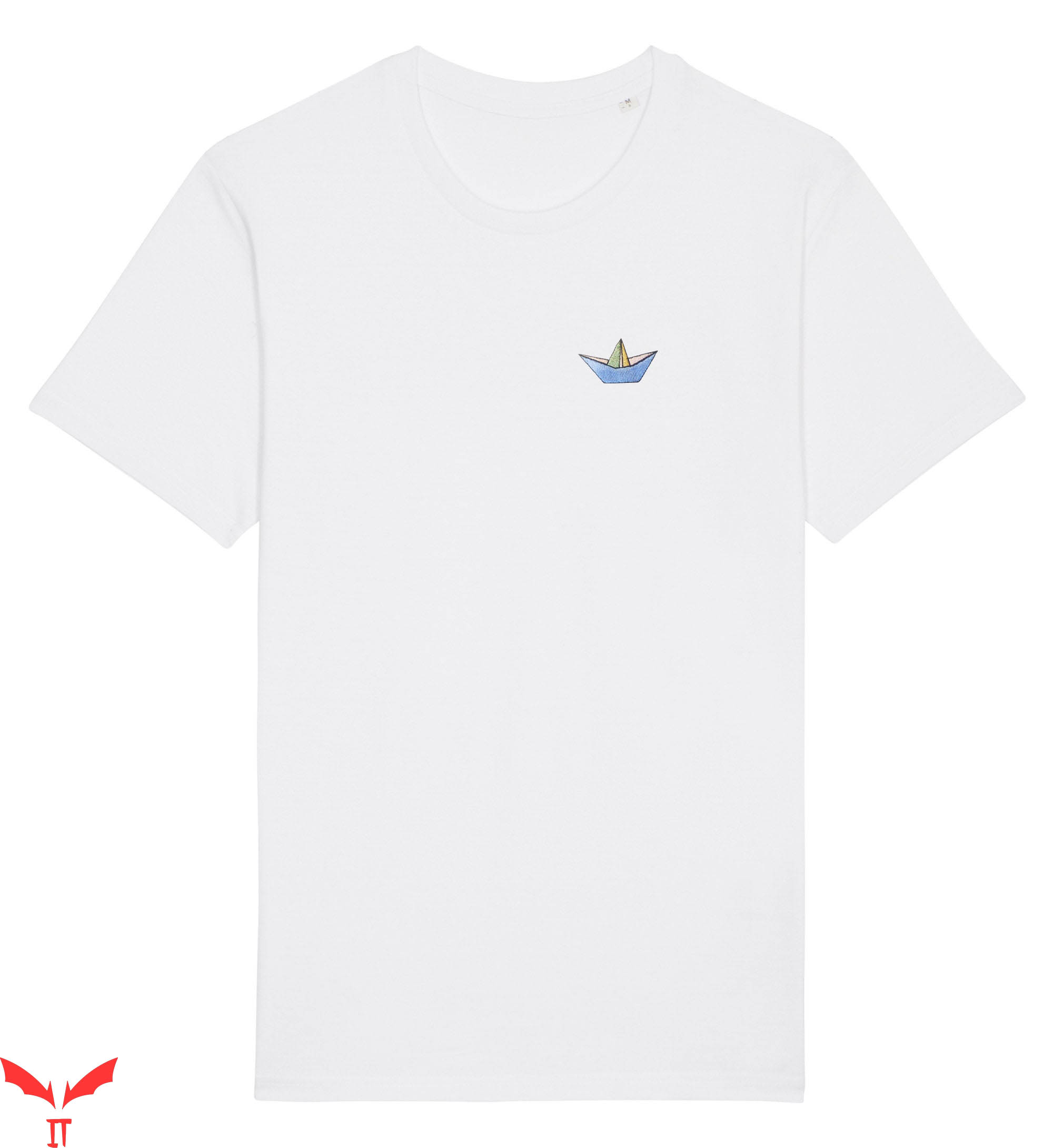 Georgie IT T-Shirt Embroidered Origami Boat IT The Movie
