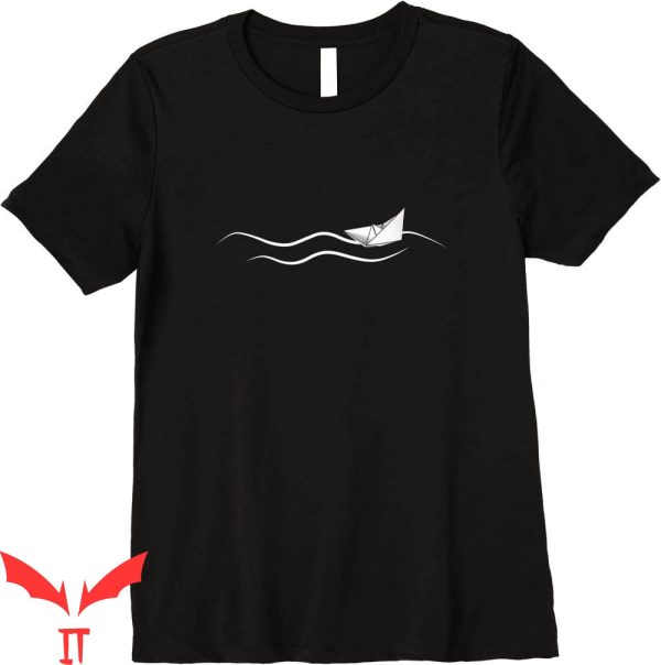 Georgie IT T-Shirt Folded Paper Ship On Ocean Waves IT Movie