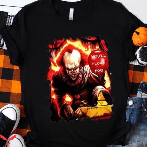 Georgie IT T-Shirt Pennywise You'll Float Too Horror Movie