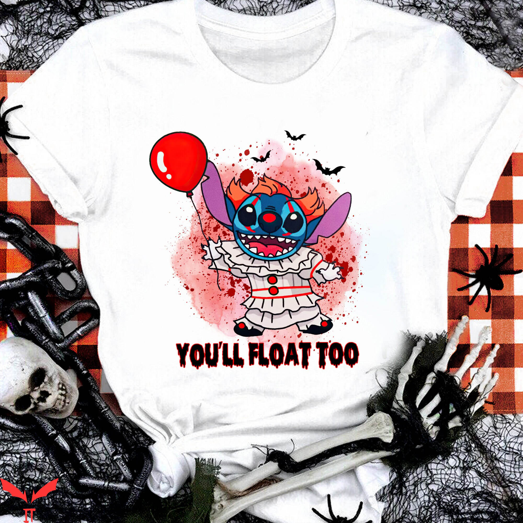 IT Chapter 2 T-Shirt You'll Float Too Stitch Pennywise