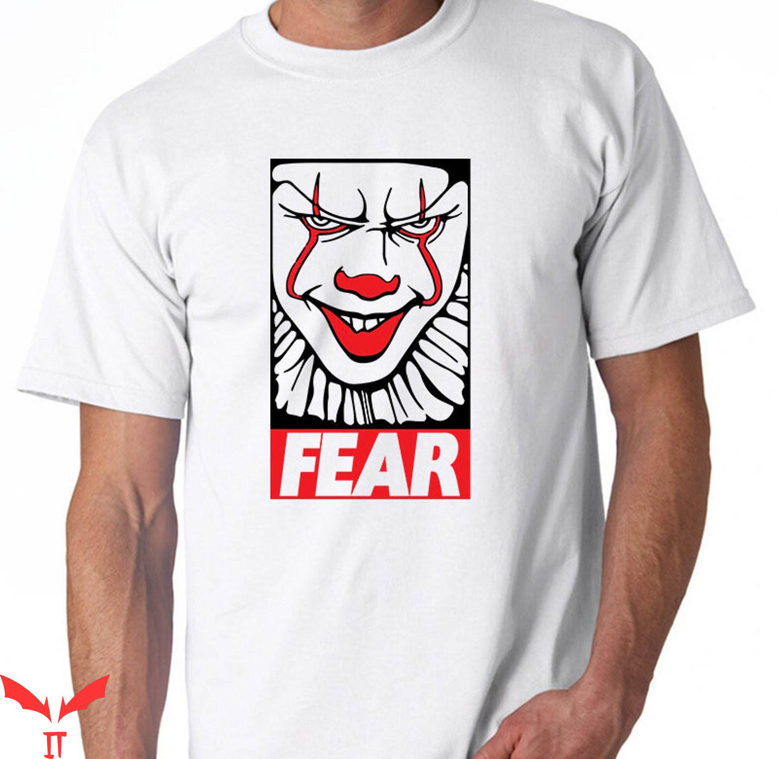 IT Pennywise T-Shirt Fear Scary Laughing CLown Face