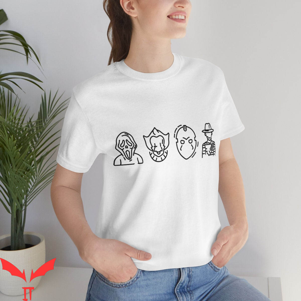 IT Pennywise T-Shirt Horror Movie Characters Scary Clown