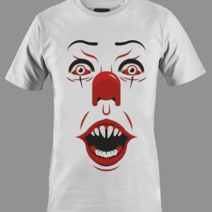 IT Pennywise T-Shirt Large Face Scary Clown Horror Movie