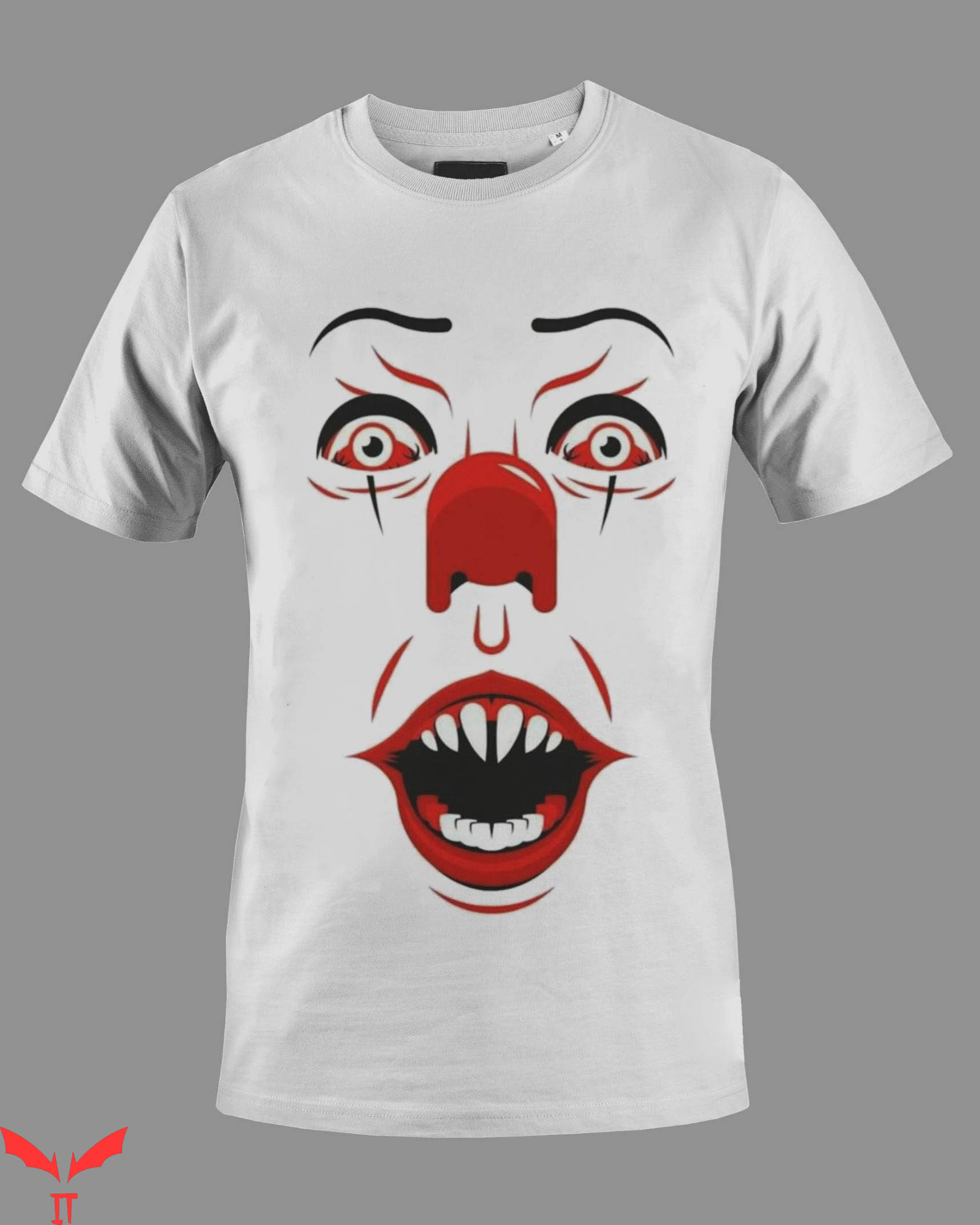 IT Pennywise T-Shirt Large Face Scary Clown Horror Movie
