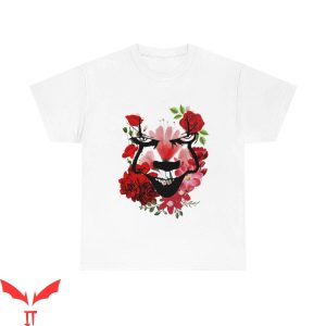 IT Pennywise T-Shirt Rose Scary Laughing Clown Face IT Movie