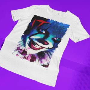 IT Pennywise T-Shirt Scary Laughing Clown Face IT The Movie
