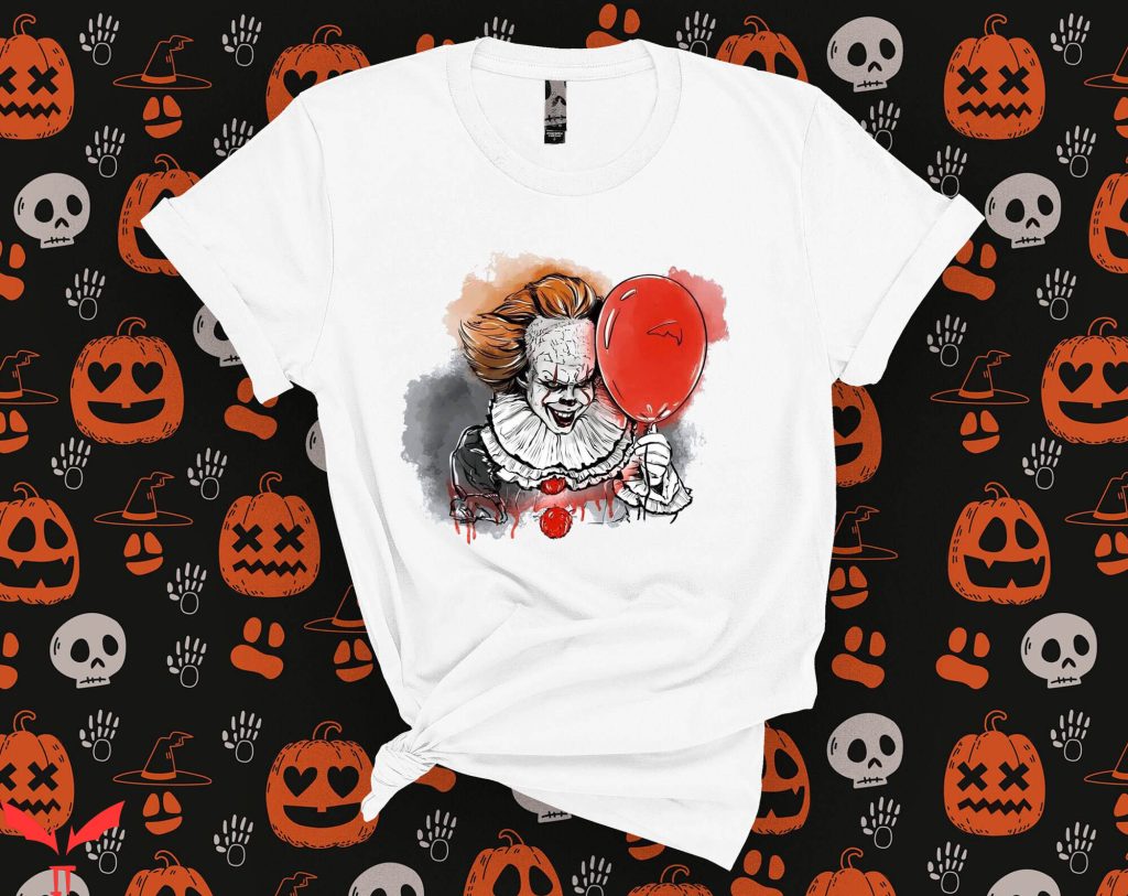 It Pennywise T Shirt Scary Smiling Clown Horror Halloween 8397