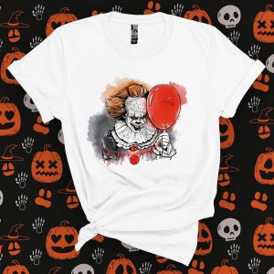 IT Pennywise T-Shirt Scary Smiling Clown Horror Halloween