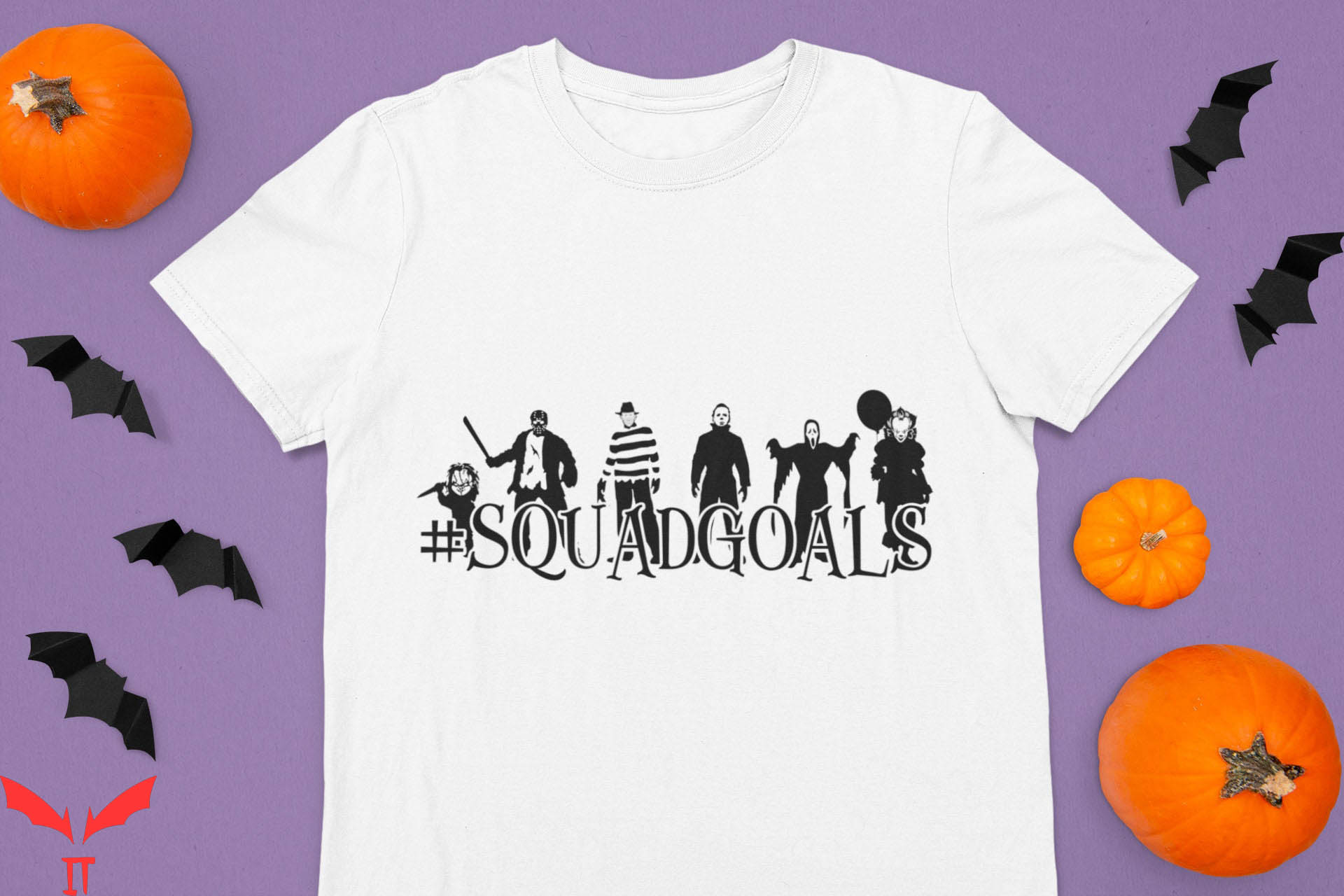 IT Pennywise T-Shirt Squad Goals Horror Halloween Movie