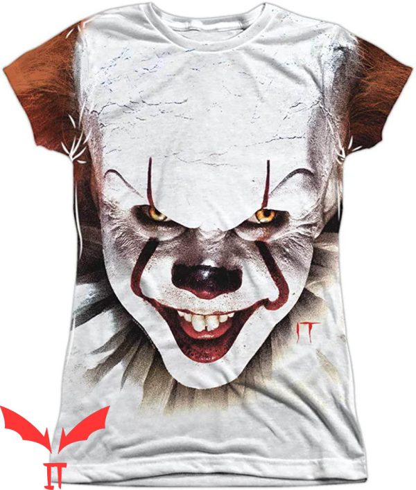 IT Pennywise T-Shirt Sublimated Scary Smile Clown Large Face