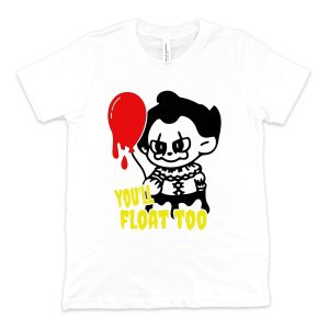 IT Pennywise T-Shirt You’ll Float Too Cute Clown Red Balloon