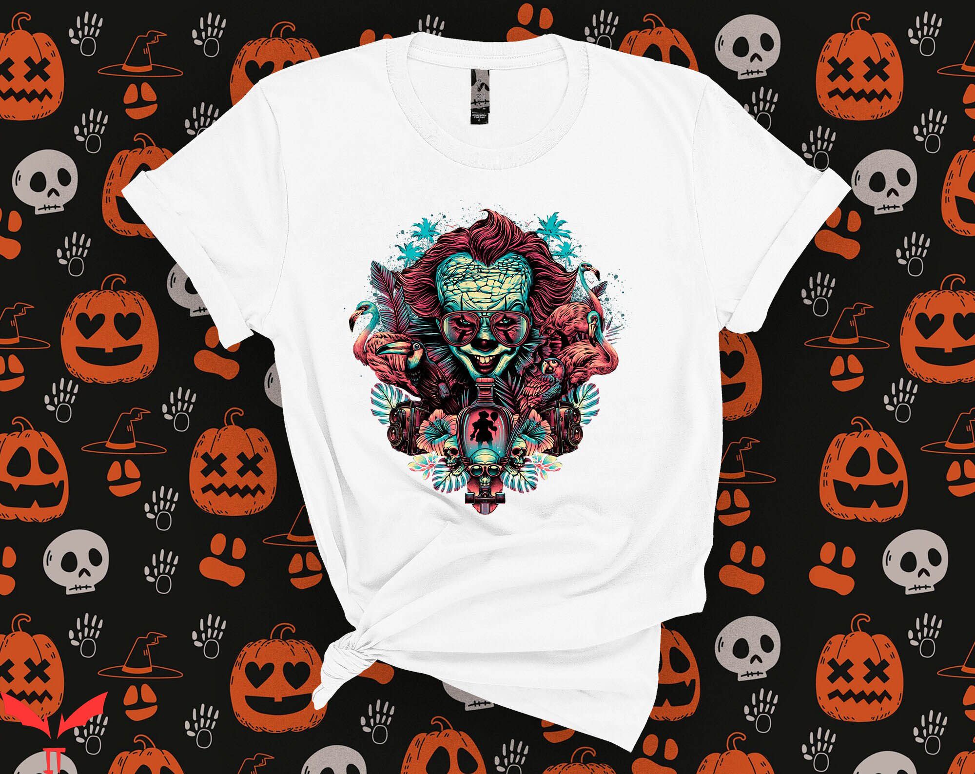 IT T-Shirt Pennywise Face Halloween Clown IT The Movie