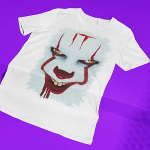 IT T-Shirt Pennywise Scary Laughing Face Horror IT The Movie