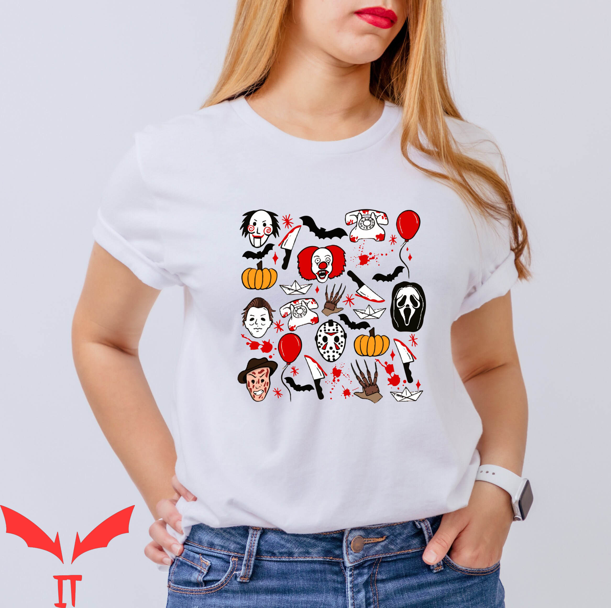 IT T-Shirt Scary Characters Halloween Symbol IT The Movie