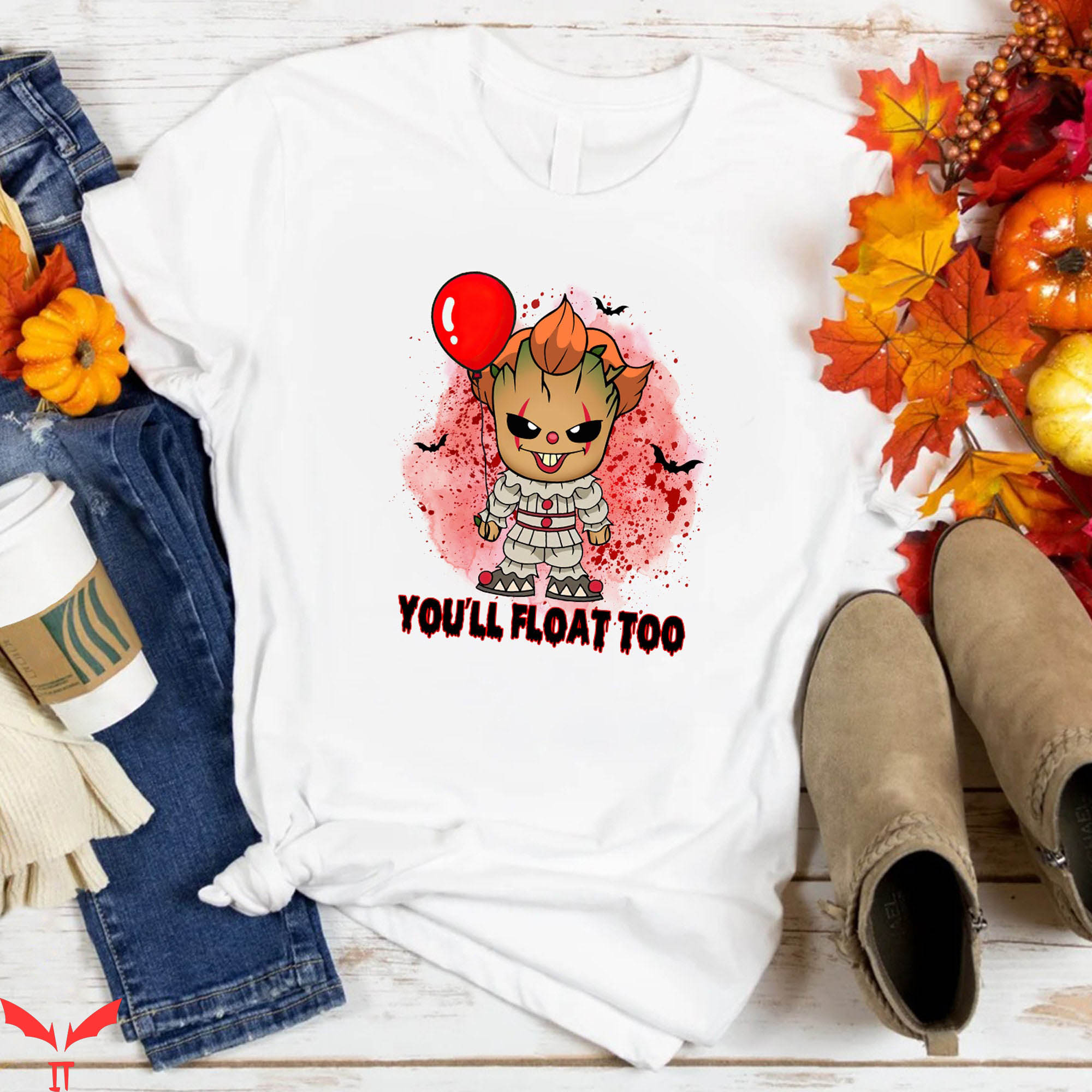 IT T-Shirt You'll Float Too Pennywise Evil Clown The Movie