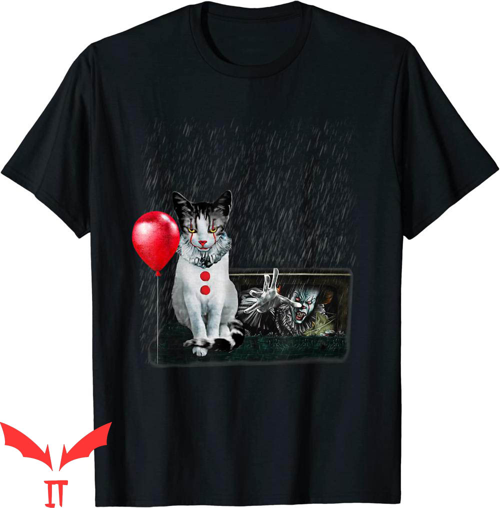IT The Clown T-Shirt Cat Clown Oh It Rain Balloon Halloween