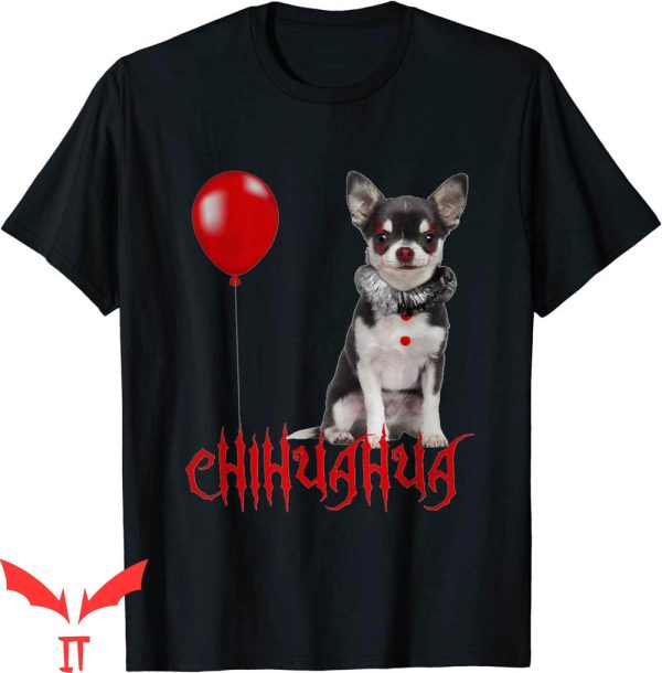 IT The Clown T-Shirt Chihuahua Dog Halloween Pennywise Face