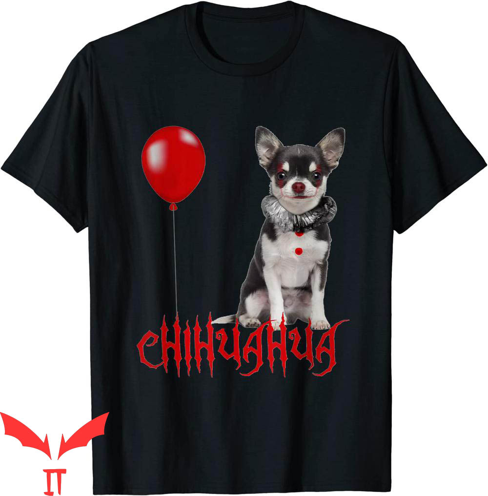 IT The Clown T-Shirt Chihuahua Dog Halloween Pennywise Face
