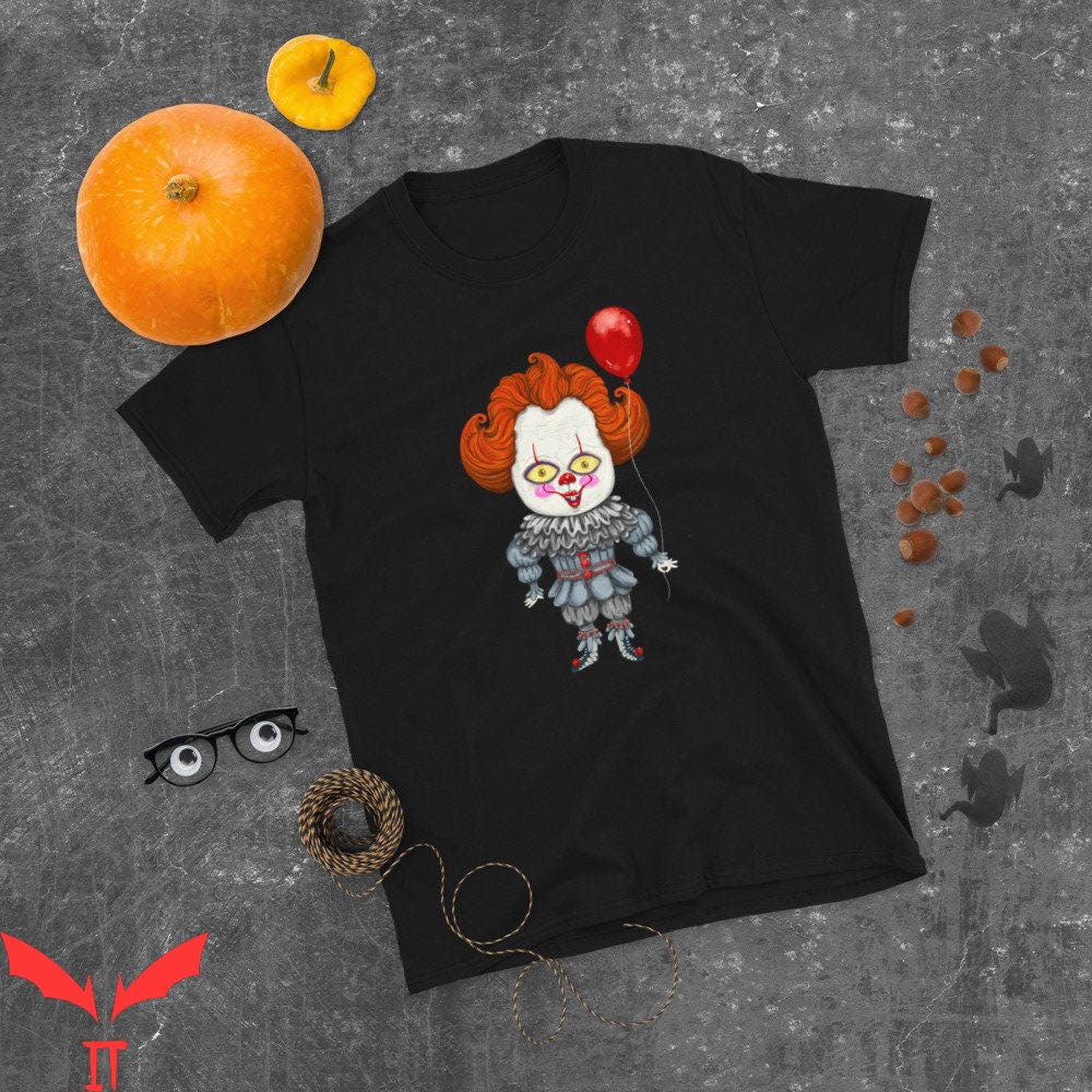 IT The Clown T-Shirt Clown Holding Red Balloon Scary Movie