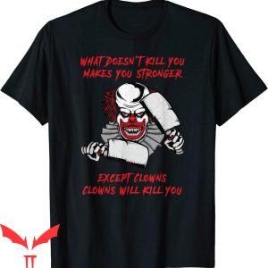 IT The Clown T-Shirt Crazy Scary Horror Psychopath Killer