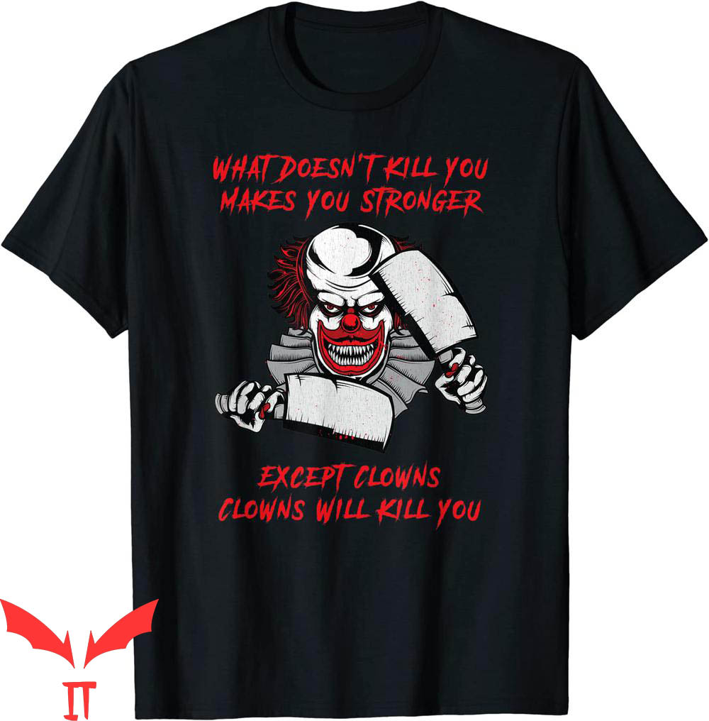 IT The Clown T-Shirt Crazy Scary Horror Psychopath Killer