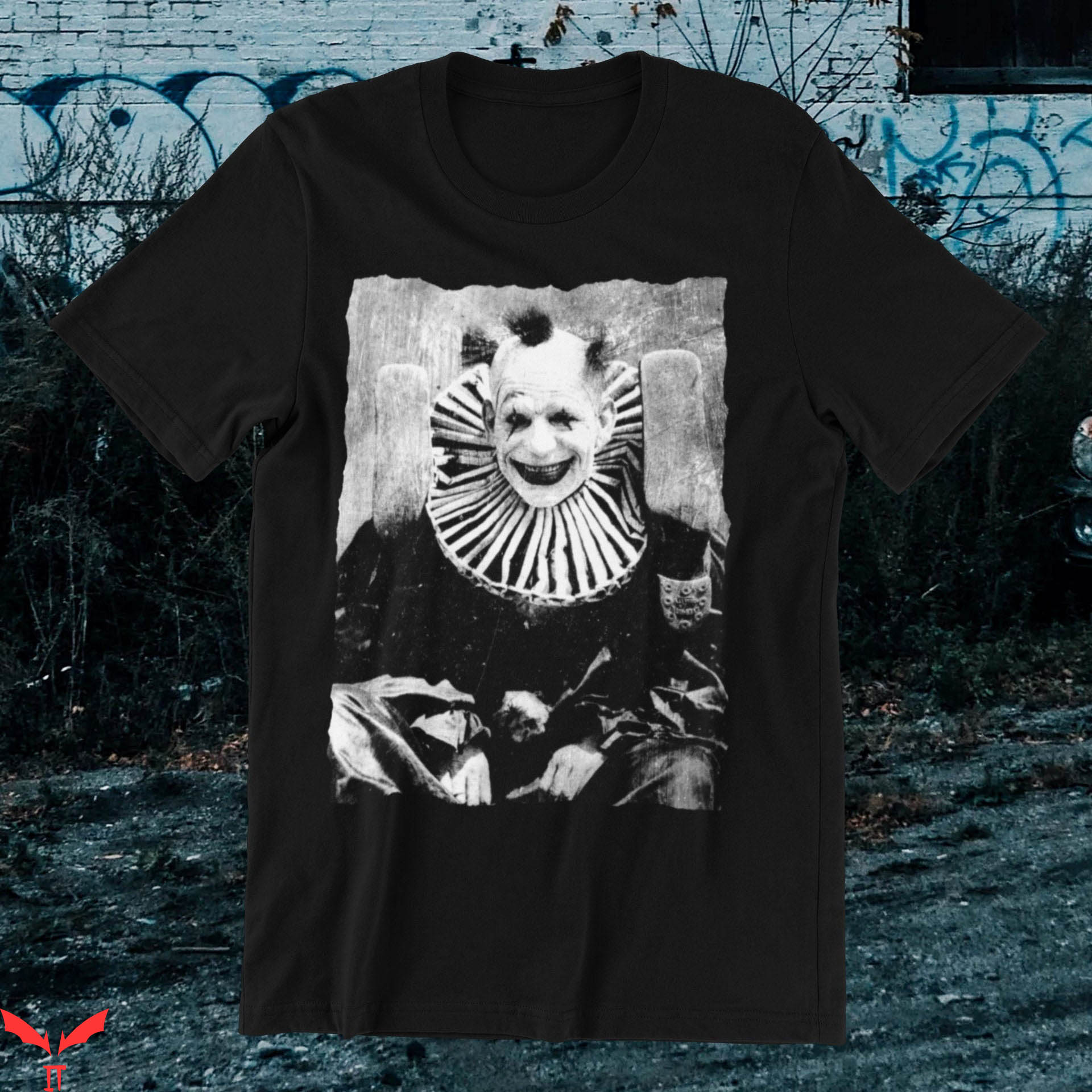 IT The Clown T-Shirt Creepy Clown Vintage Punk Macabre