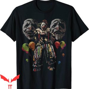 IT The Clown T-Shirt Creepy Evil Clown Balloons Horror Scary