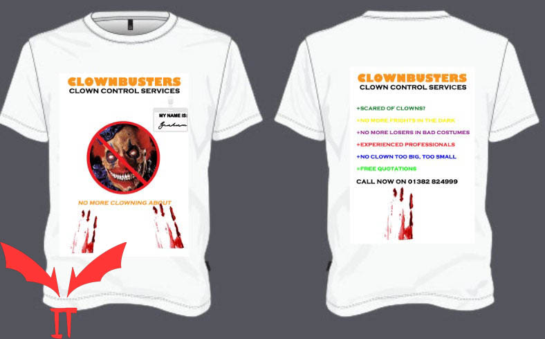 IT The Clown T-Shirt Clownbusters No More Clowning About