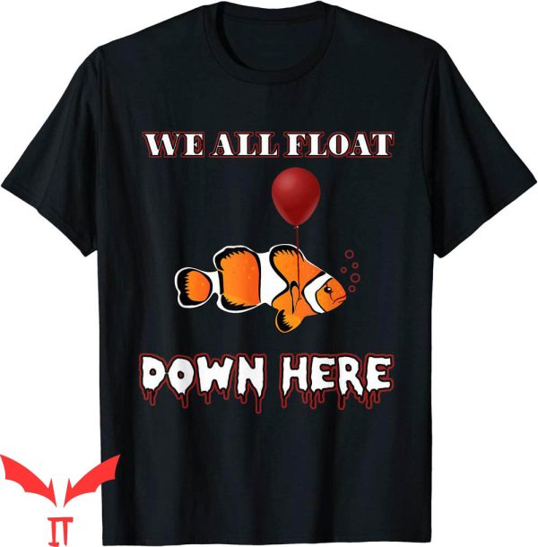IT The Clown T-Shirt Evil Clownfish Scary With Red Balloon
