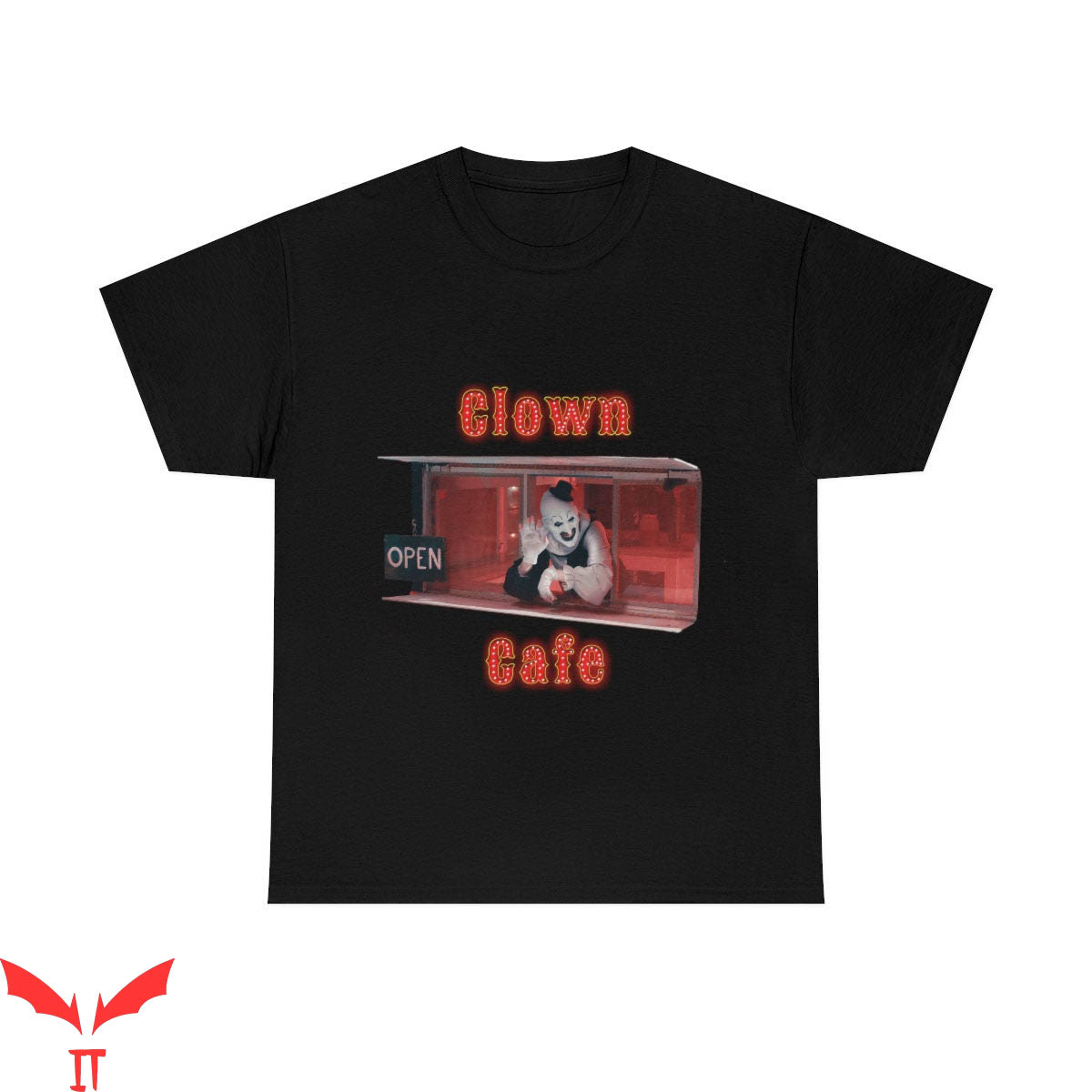 IT The Clown T-Shirt Fan Made Terrifier 2 Clown Cafe Art