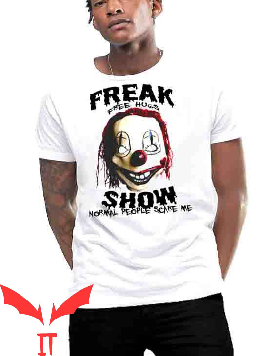 IT The Clown T-Shirt Freak Show Free Hugs Scare Me Mask