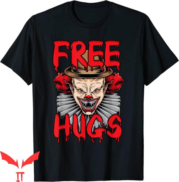 IT The Clown T-Shirt Free Hugs Clown Halloween Scary Creepy