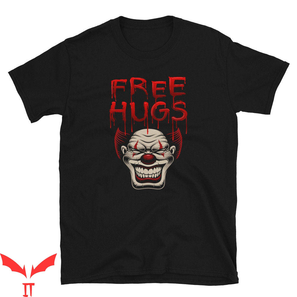 IT The Clown T-Shirt Free Hugs Horrific Halloween Clown