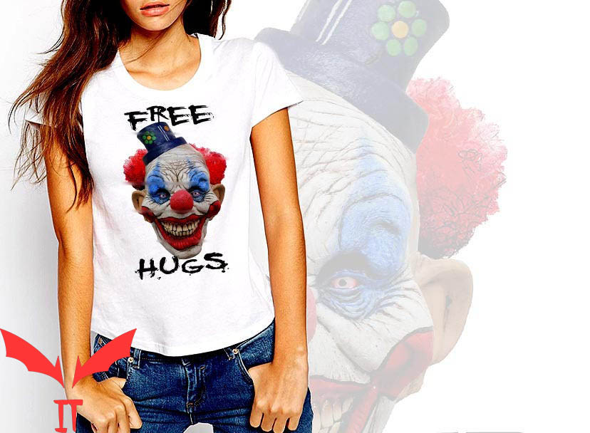 IT The Clown T-Shirt Free Hugs Scary Clown Smiling