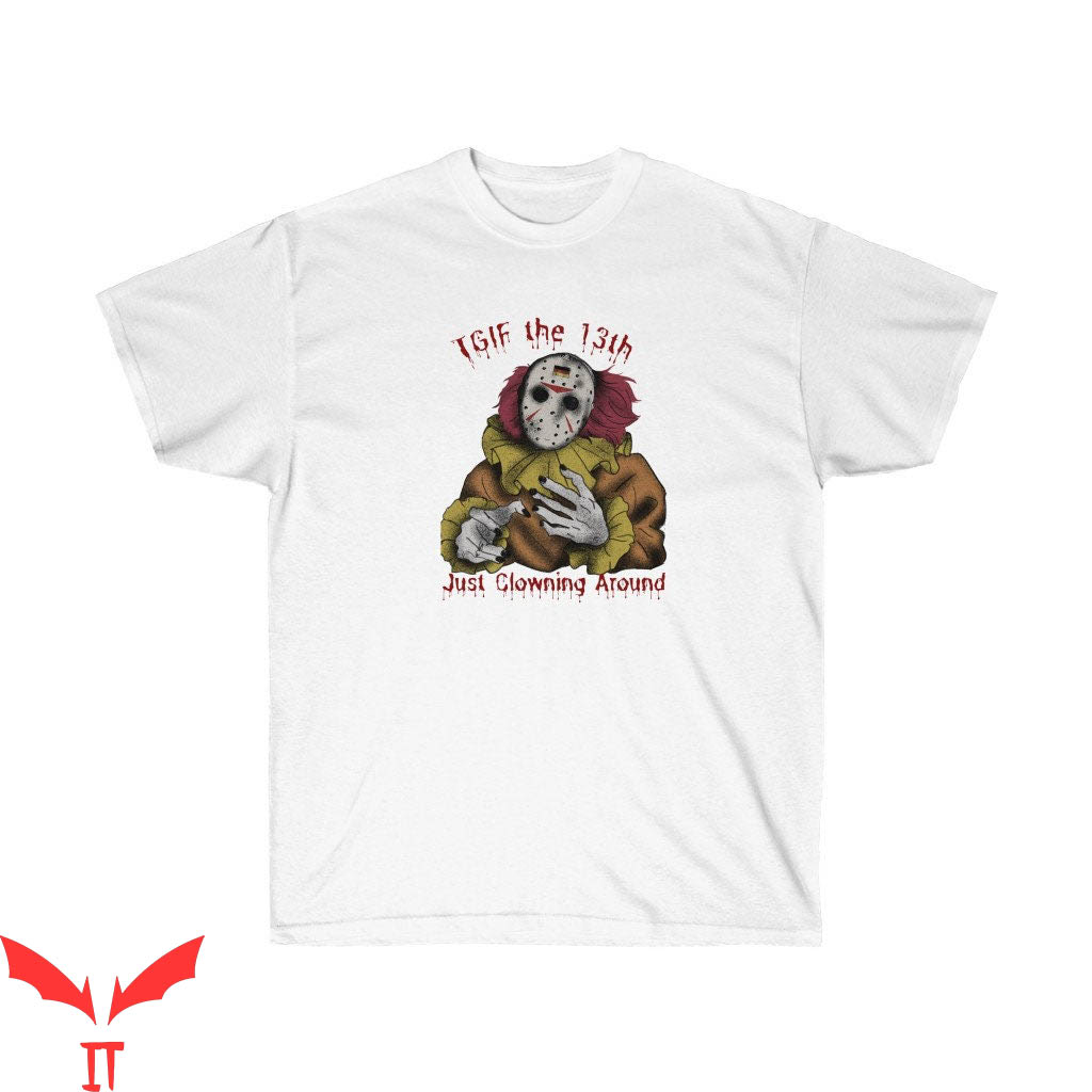 IT The Clown T-Shirt Friday The 13th Scary Clown Mask