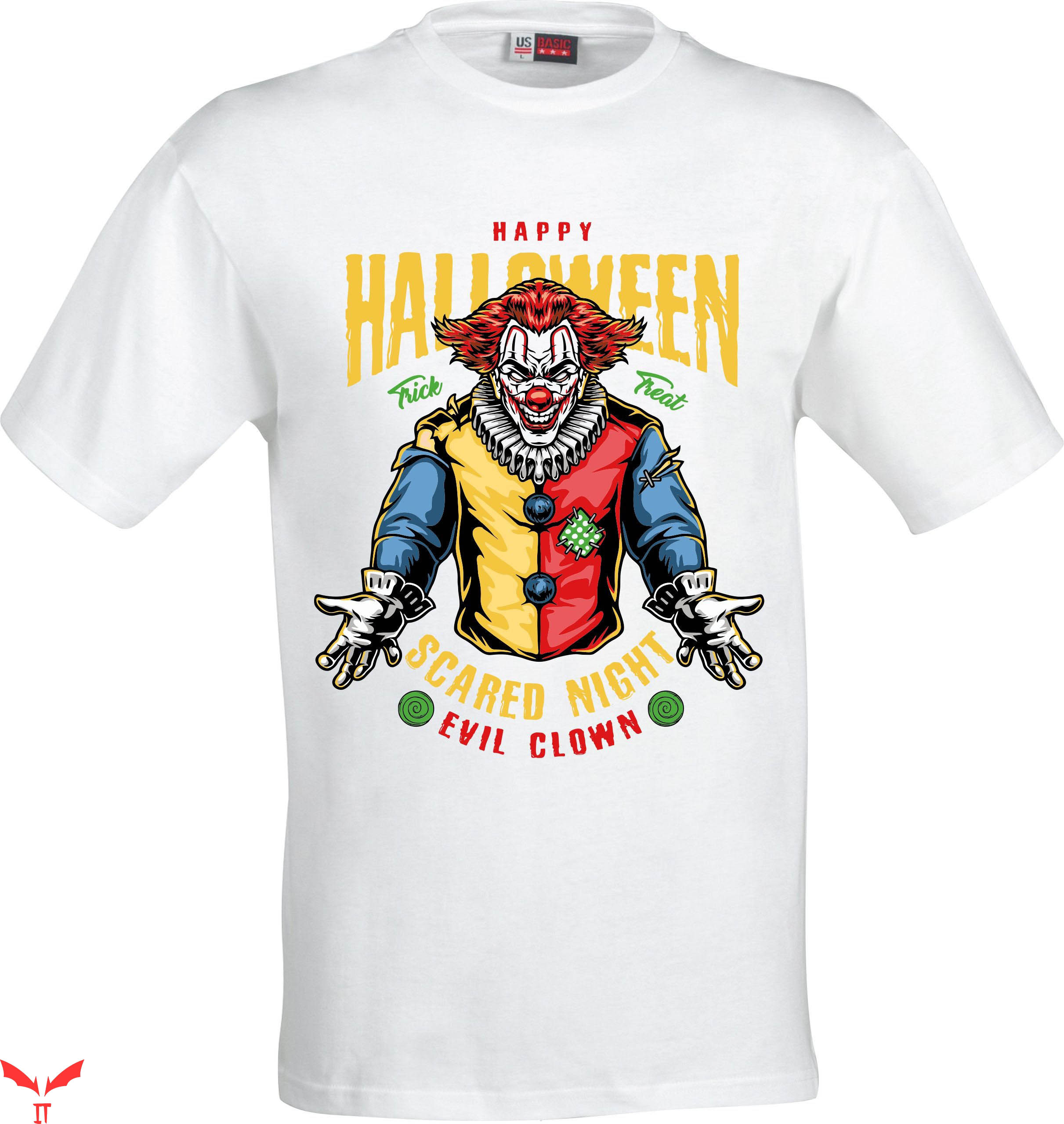 IT The Clown T-Shirt Happy Halloween Evil Clown Sublimation