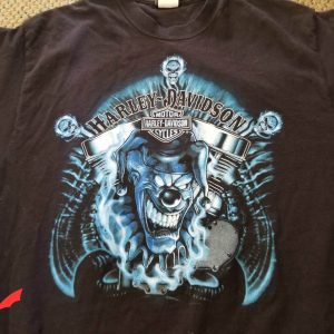 IT The Clown T-Shirt Harley Davidson Joker Clown Hanes Beefy