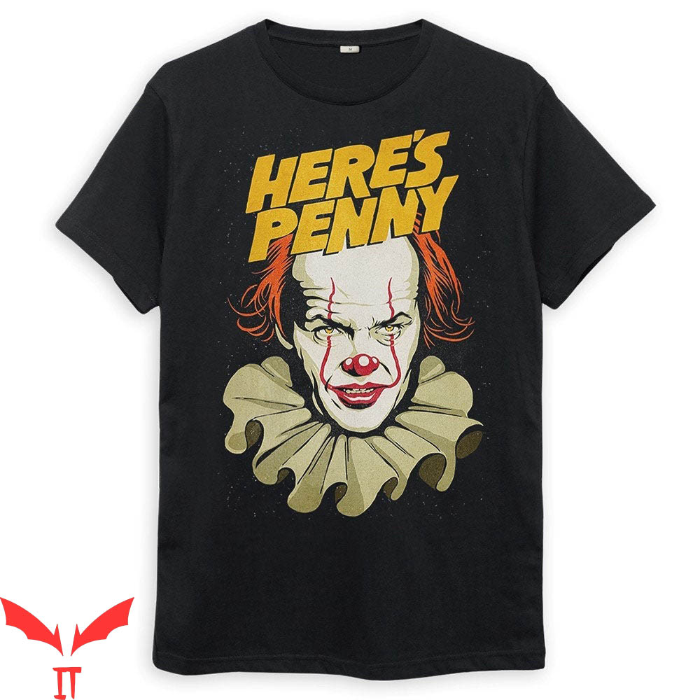 IT The Clown T-Shirt Here's My Penny Scary Clown Face