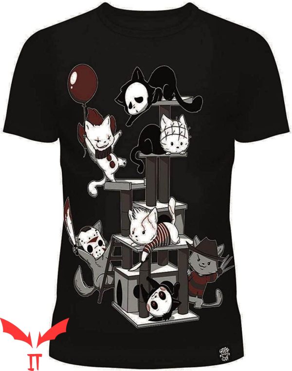 IT The Clown T-Shirt Horror Scary Movie Characters Cats IT
