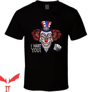IT The Clown T-Shirt I Want You Scary Clown American Flag